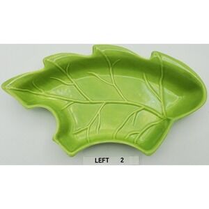 Vtg California Pottery Lazy Susan Piece NO. 275 SP Green Cabbage Leaf Left